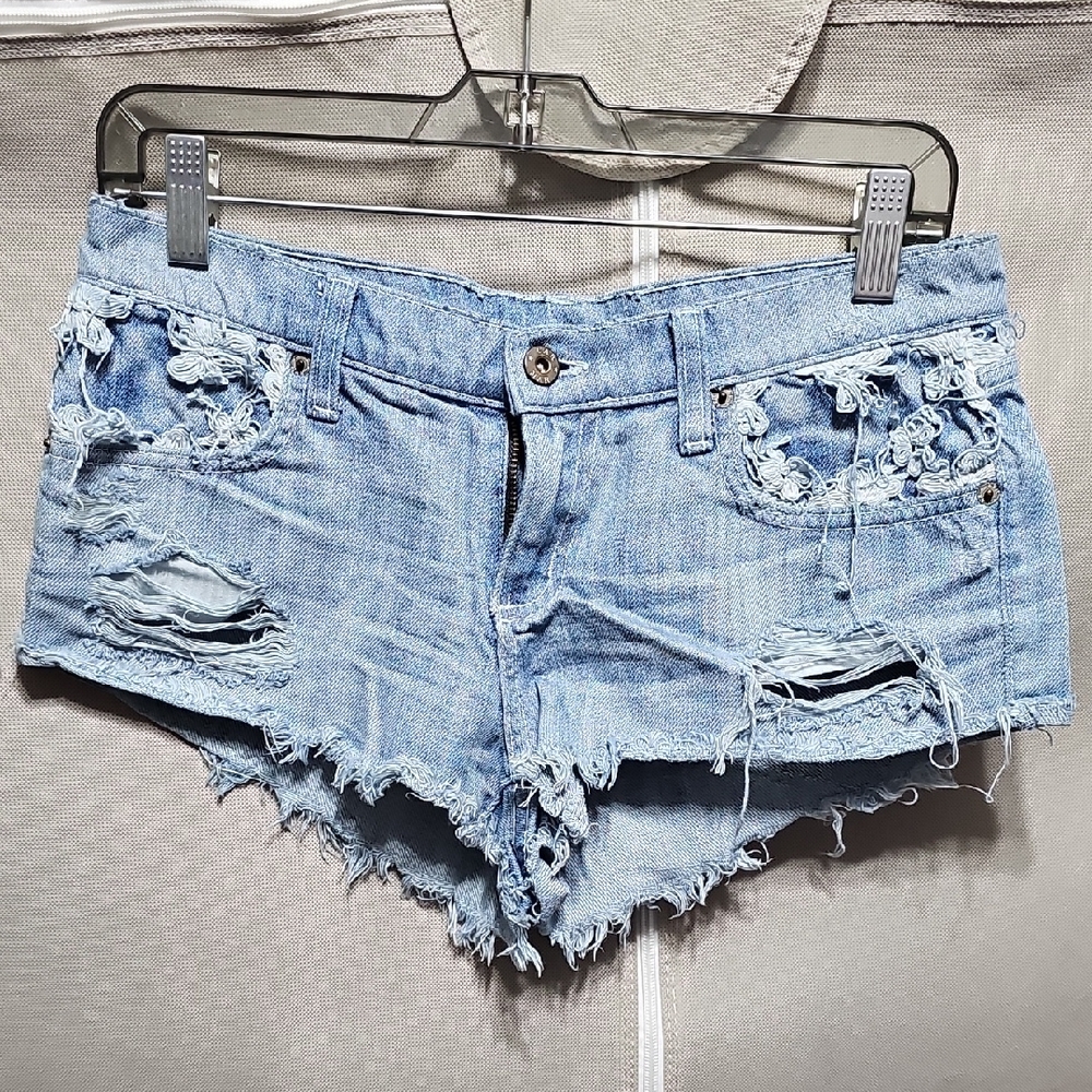 Carmar Distressed Light Blue Jean Shorts